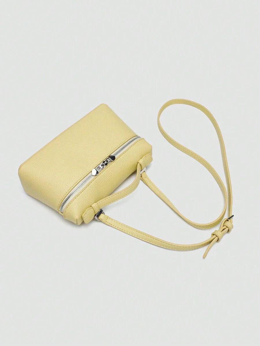 EVLO - Small Grained Leather Handbag - Yellow